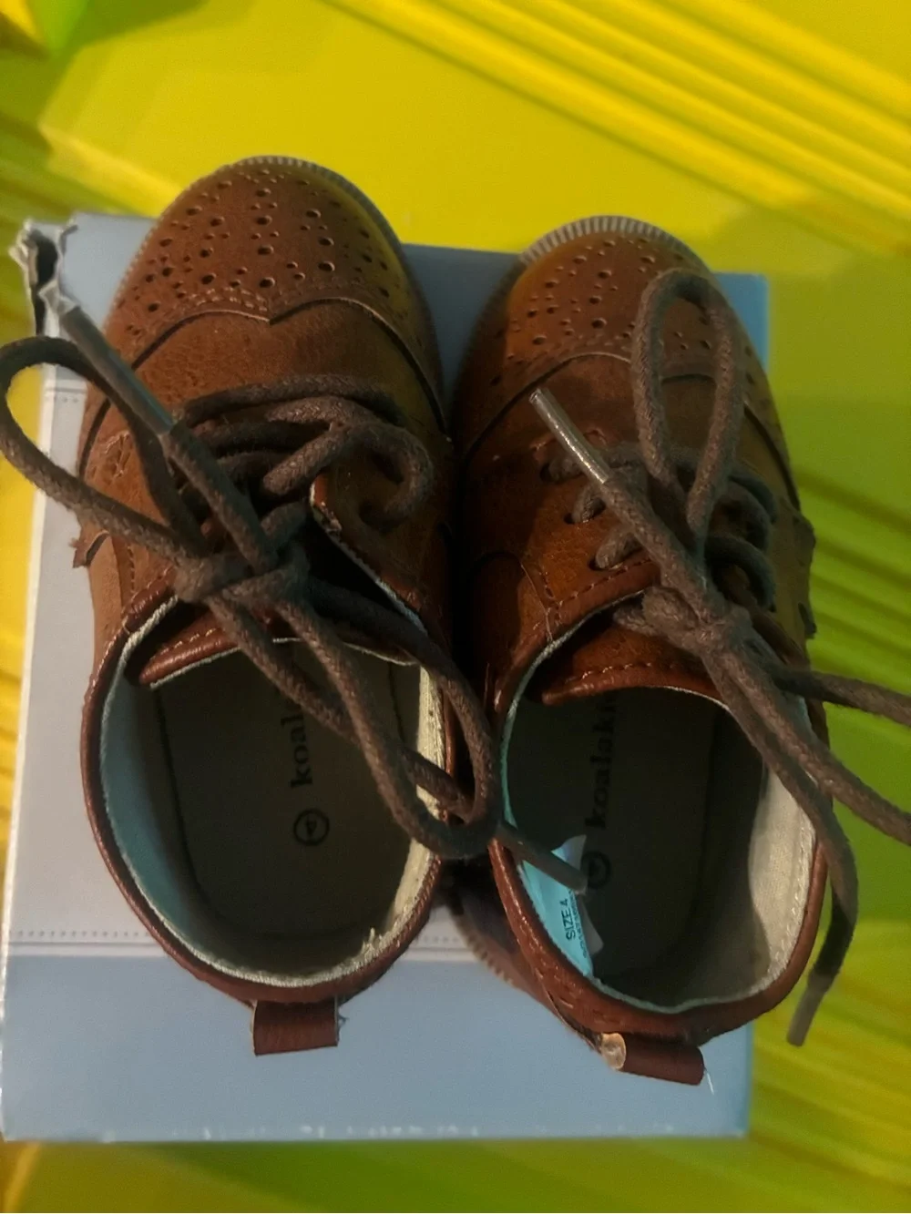 Two pairs Koala kids Classic Brown Kids Dress Shoes with Lace-Up Closure